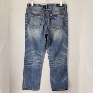 Miss Me Cropped Jeans Womens 27 Basic Blue Boyfriend JB5201P32 Distressed Relax